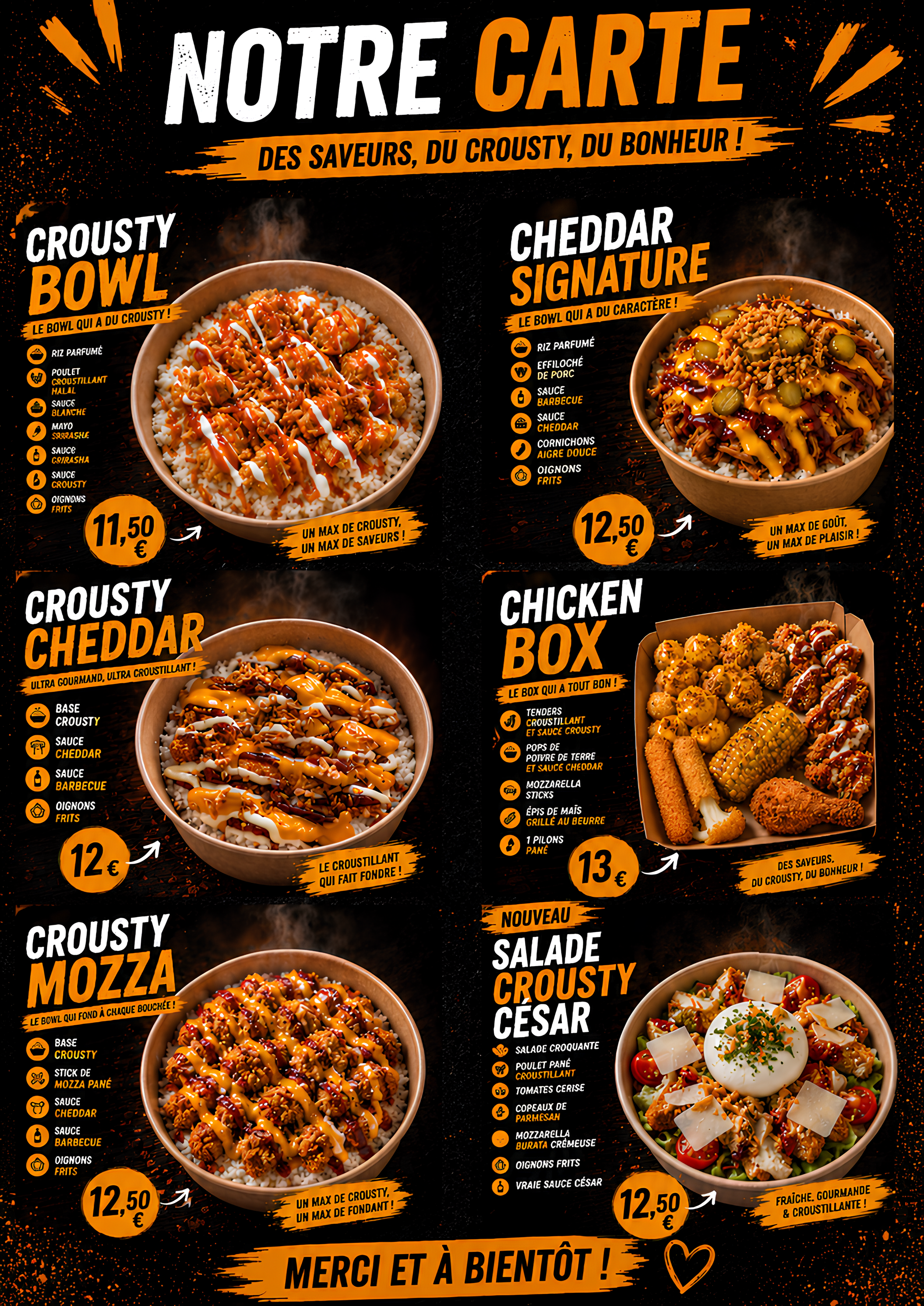crousty montendre menu bowl traiteur l'aile ou la cuisse